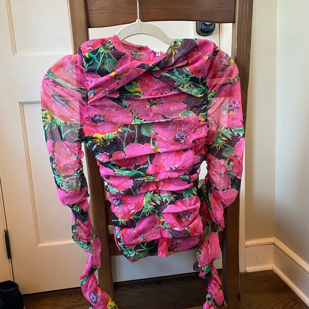 Zara mesh floral top